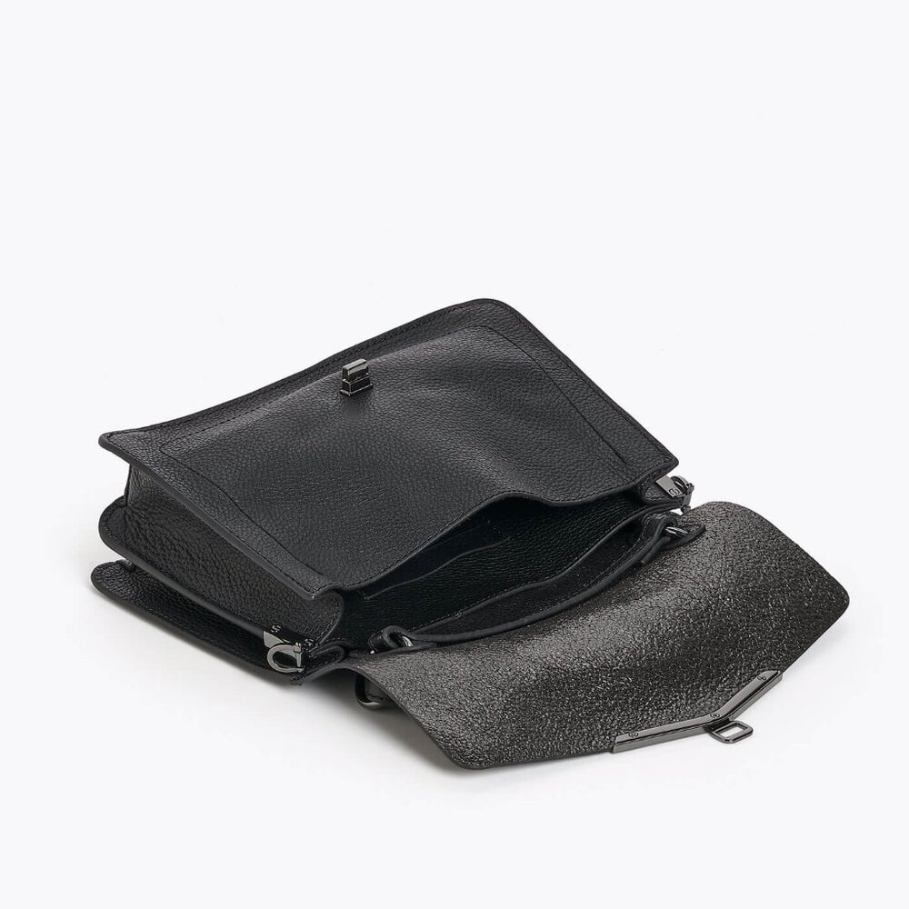 $278 Botkier VALENTINA FLAP SATCHEL in Core Handbag Purse Gunmetal Hardware Bag - Picture 4 of 16